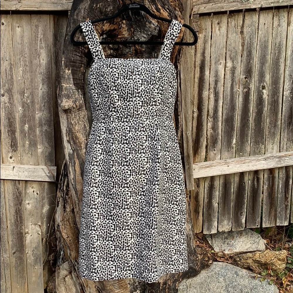 J. Crew Collection Silk Animal Print Strap Dress